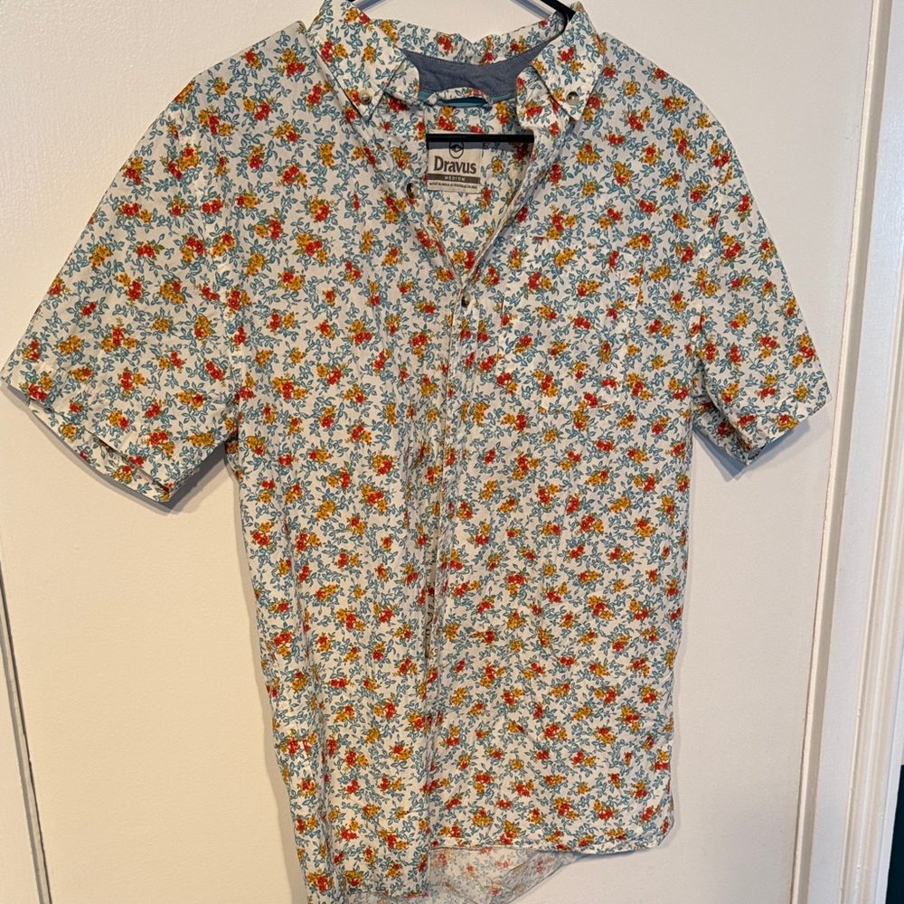 Dravus Men's Floral Casual Button Down Shirt - Multicolor in Medium